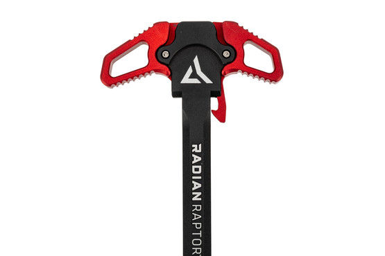 The Red Raptor Radian AR15 charging handle features large textured latches